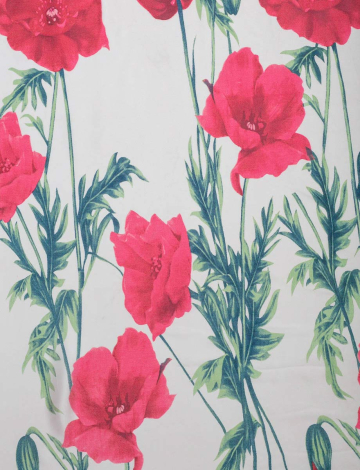 Foulard Léger & Polyvalent Effet Soie à Motif Floral Luxe Rouge Éclat (646-660155047 2351520 Taille Unique ROSE)