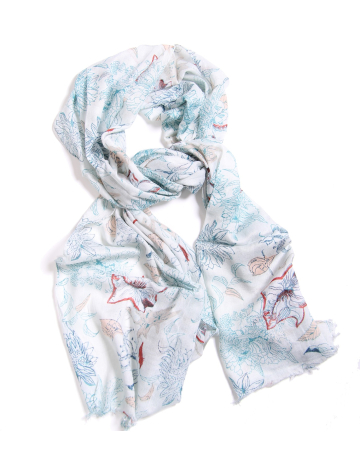 Flower print colored scarf