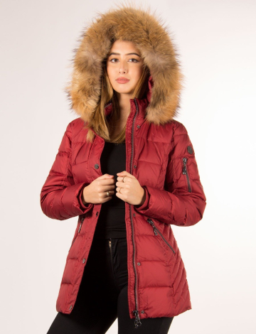 Quilted coat with genuine fur trim by Danwear