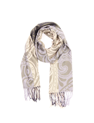 Celtic and Paisley jacquard scarf with fringe ends