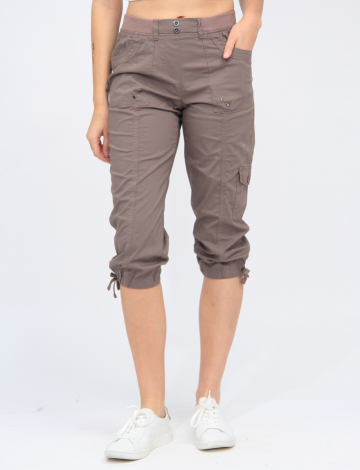 Charlene Cargo Capri with Adjustable Pulls at the Hem by Dash Clothing