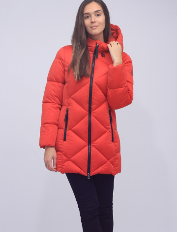 Stretch Water-Resistant Quilted Puffer Hooded Coat by Etage
