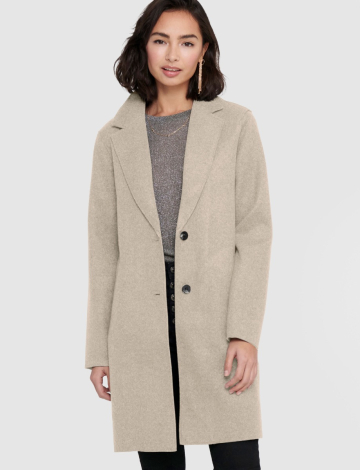 Classic Single Breasted Notch Collar Bonded Poly Coat by ONLY