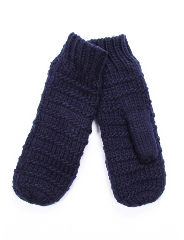 Solid knit mittens by Only