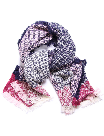 Colorblock jacquard knit scarf by Only