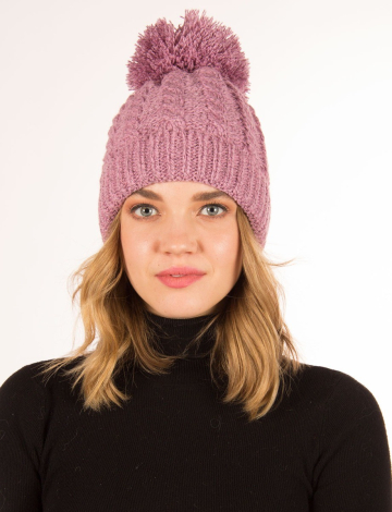 Knitted hat with big pom pom by Cymbo Accessoires