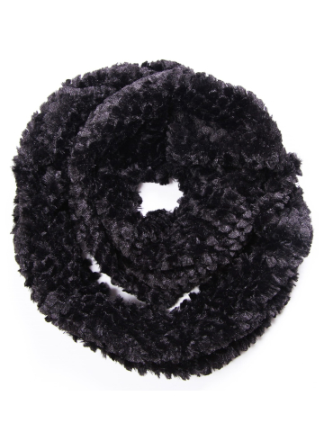 Solid faux fur infinity scarf by Belgo Lux
