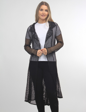 Long Mesh Jacket with Piping by Adore