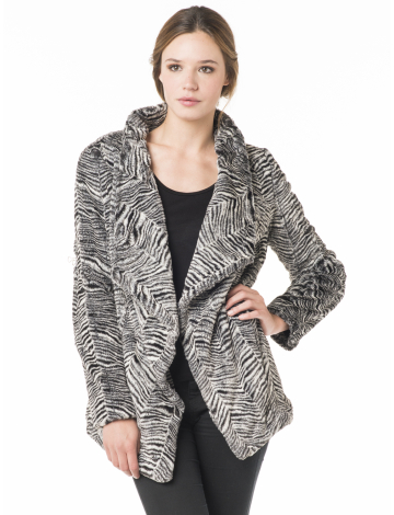 Faux fur drape jacket by Adore