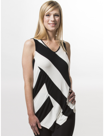 V-neck stripe tunic by Cable & Gauge