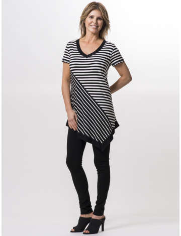 Striped short sleeve tunic by Cable & Gauge