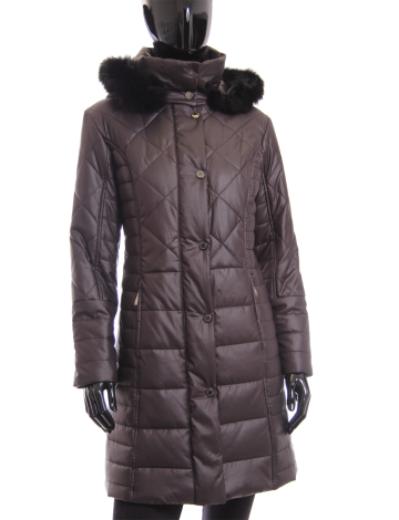 ¾” multi quilted nylon coat with genuine fur trim by FEN-NELLI