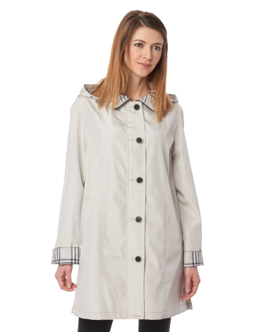 Lightweight rain coat with plaid detail by Fennelli