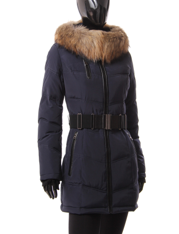 Sharp looking belted parka by Froccella