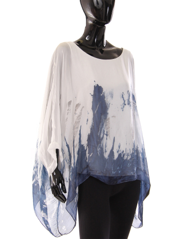 Cape-style printed blouse by Froccella