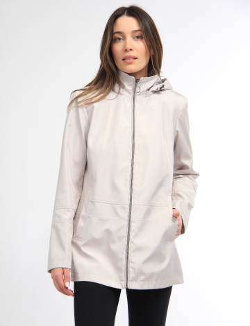 Women's Raincoat with Zip-Off Adjustable Hood by Portrait