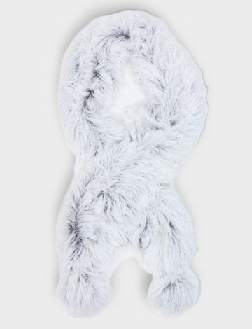 FUNKY FAUX FUR SCARF WITH POMPOM ON THE ENDS BY SAKI