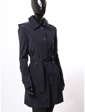 Belted faux-silk jacket by M-Collection
