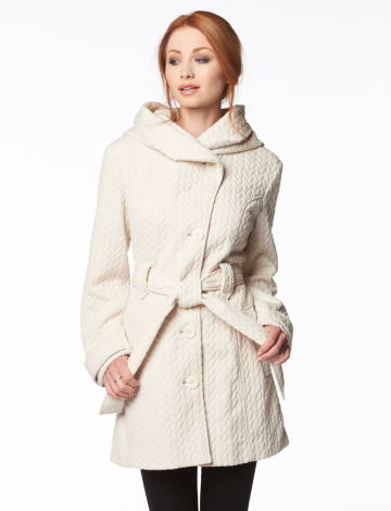 Cable knit sweater coat by M Collection