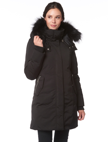 Twill parka with faux fur hood by Noize