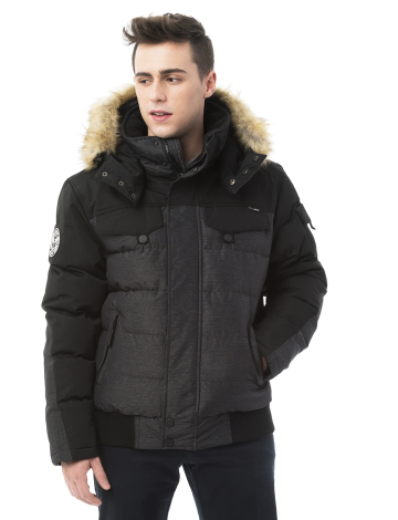Men's bomber polyfill jacket with synthetic fur trim by Noize