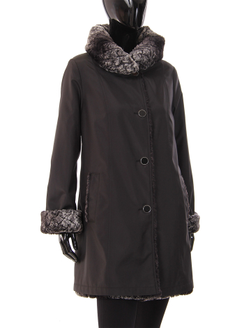 Irridescent reversable faux fur coat by Novelti