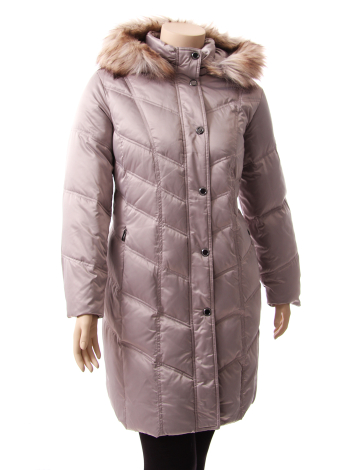 Plus Size downfill 50/50 jacket with faux natural fox fur