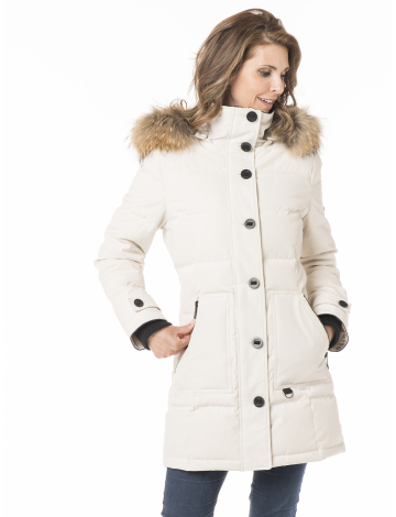 80/20 downfill jacket with genuine fur trim