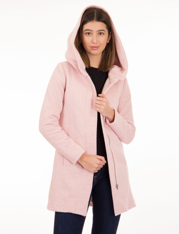 Seasonal hooded ribbed jacket by ONLY