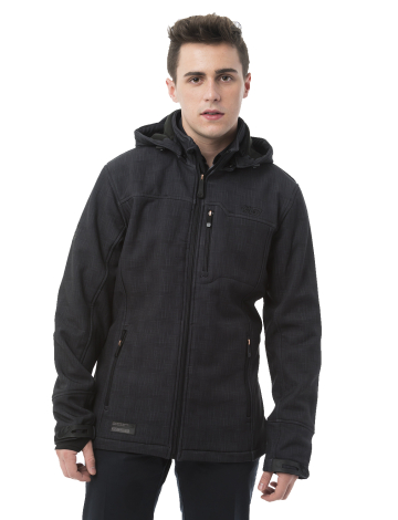 Men's printed scratch-plaid softshell by Point Zero
