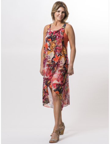 Printed overlay dress by Point Zero