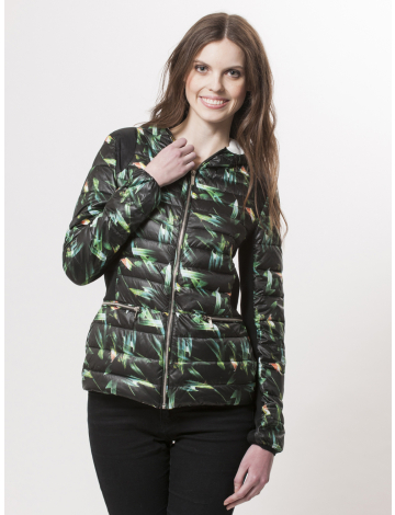 Ultra light Point Zero jacket with colourful print and knit insets