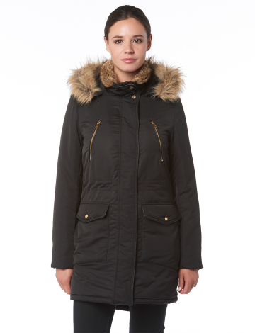 Lightweight twill parka with faux fur inset by RileyK