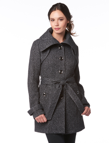 Tweed fleece trench coat by Sebby Collection