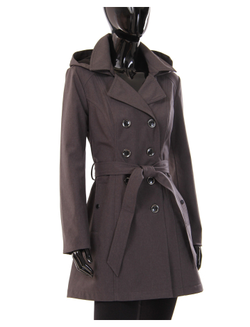 Double breasted heathered trench coat by Sebby Collection