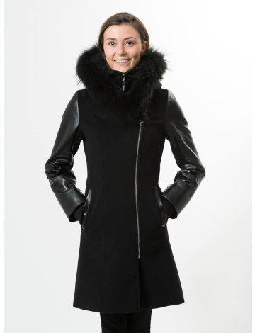Luxury ¾ length wool coat by SICILY