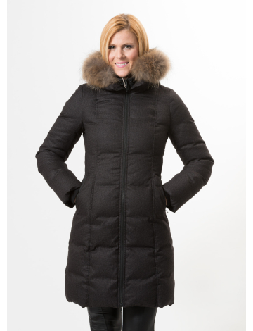 Brushed Winter Down Coat with fur trim hood by Soia&Kyo