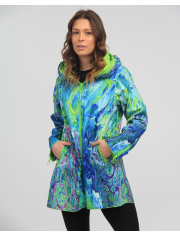 Reversible Zip Crinkle Fabric Raincoat by UbU