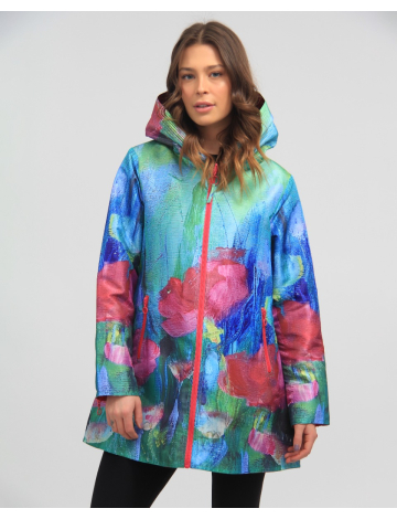 Reversible Print and Solid Raincoat by UBU