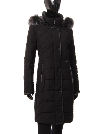 Quilted coat with flannel and faux leather details by Styla