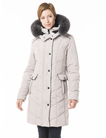 Padded coat with genuine fur trim by Styla
